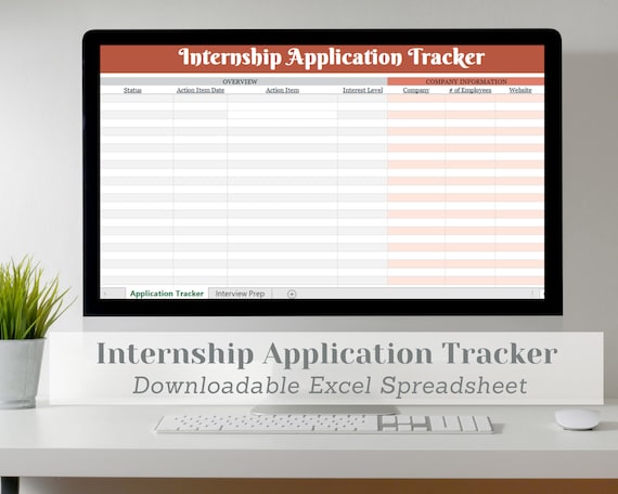 Internship Application Tracker Downloadable Excel | Etsy