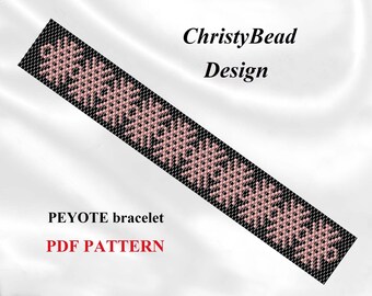 Patrón de pulsera con puntada peyote, abalorios tribales (patrón en PDF)