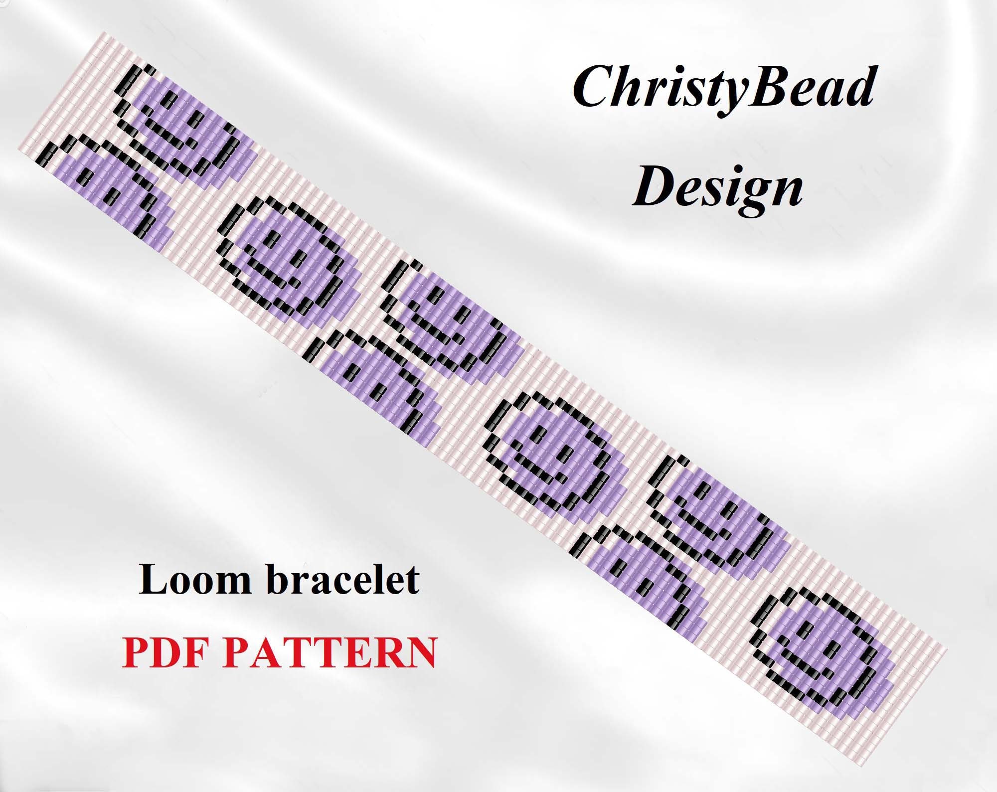 Emoji loom beads pattern, smile, emoticon, loom bracelet pattern, bead loom pattern, loom pattern, beading pattern, pdf pattern