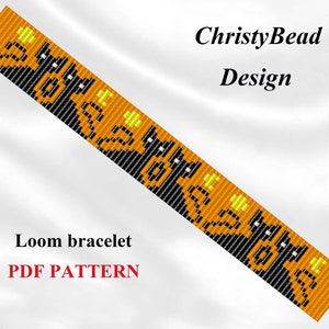 Halloween Cats Bead Loom Bracelet Pattern (PDF)