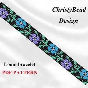Floral Loom Beaded Bracelet Pattern - DIY Flower Beadwork Design, Seed Bead Jewelry Tutorial, Handmade Gift Idea, Beading PDF Pattern
