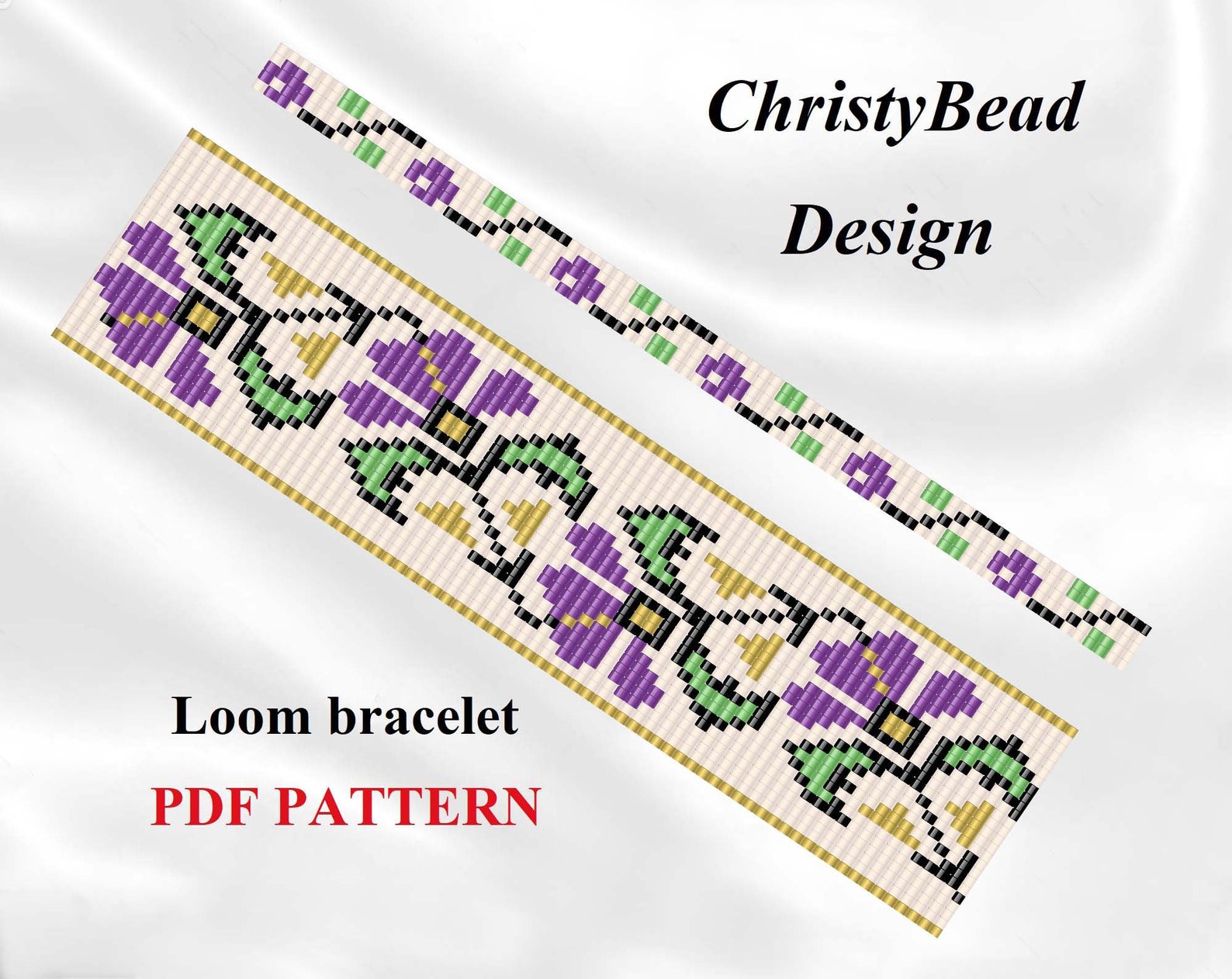 Loom bead pattern flower Beadweaving pattern Loom pattern Etsy España