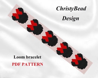 Loom bracelet pattern, bead loom pattern, mouse pattern, baby pattern, bracelet for kids, beading pattern, pdf file, pdf pattern