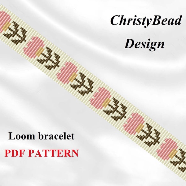 Flower geometric Loom bead pattern Beadweaving pattern Miyuki pattern Loom bracelet pattern Bead jewelry patterns Floral beaded pattern