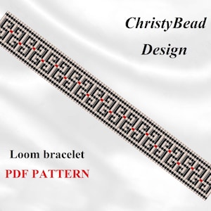 Loom bracelet pattern, geometric pattern, bead loom pattern, loom pattern, beading pattern, pdf file, pdf pattern, loom bracelet