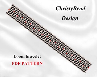 Geometrisches Loom Armband Muster: Miyuki Delica Perlen (PDF-Muster)