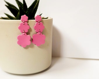 Aster - Polymer Clay Earrings - Floral Earrings - Flowers - Spring Pastels - Floral Collection - Flower Dangle Earrings