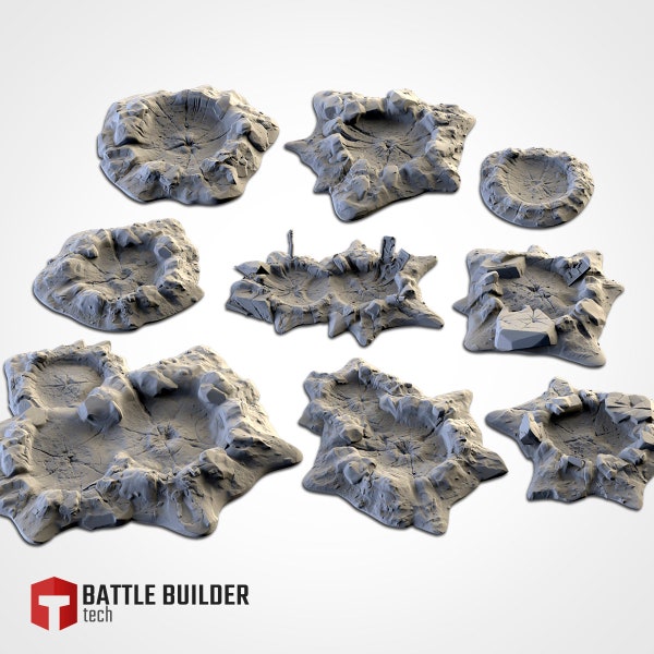 Txarli's Craters Scatter Terrain for Wargaming, Tabletop Wargaming, Legion, Dungeons and Dragons, or any Wargaming or RPG's.