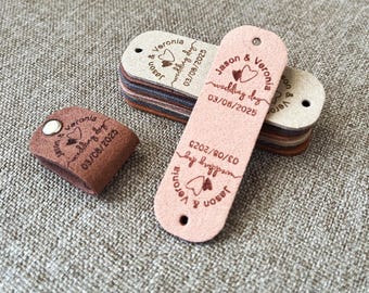 Custom Wedding Labels for Crochet, Personalized Wedding Tag for Knitting Gifts, 64x20mm