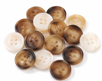 Handmade Resin 4-hole Buttons – Set of 10 for Sewing, Knitting & Crochet - 12mm, 15mm, 18mm