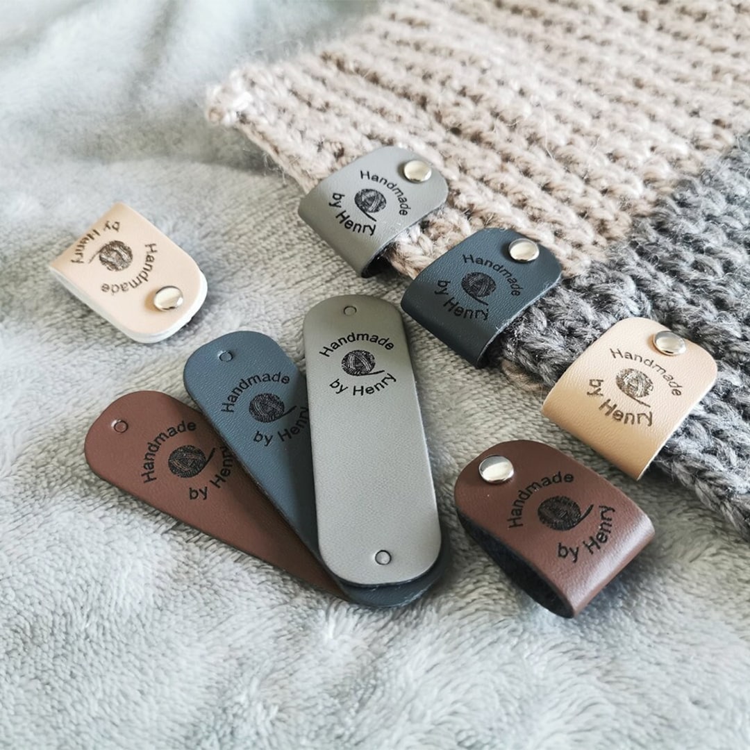 Labels for Handmade Items, Personalised Leather Tags, Custom Leather
