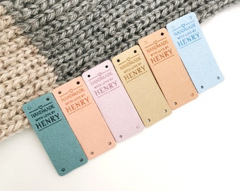 Custom Crochet Tag, Customized Microfiber Handmade Label, Tags for Handmade Item, Personalised Crochet Tags, 20x48mm