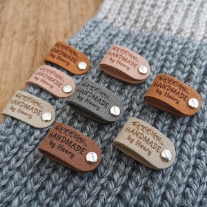 Custom Labels for Crochet, Tag for Handmade Item, Custom Clothing Label, Personalised Handmade Labels, 64x16mm image 4