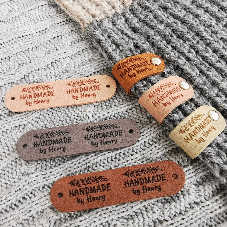 Custom Labels for Crochet, Tag for Handmade Item, Custom Clothing Label, Personalised Handmade Labels, 64x16mm image 7