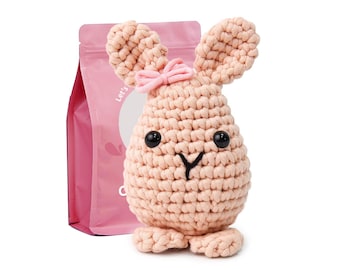 Beginner Bunny Crochet Kit, Amigurumi Crochet Starter Kit DIY Craft Gift