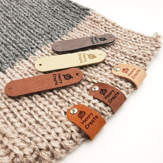 Custom Knitting Labels, Personalised Handmade Crochet Tags, Gift for Crocheters, Gift for Knitters, 64x16mm