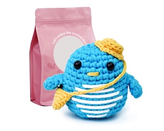 Penguin Crochet Kit for Beginners, Amigurumi Crochet Starter Kit with Yarn Hooks Pattern DIY Craft Kit