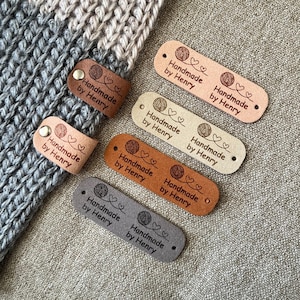 Custom Labels for Crochet, Tag for Handmade Item, Custom Clothing Label, Personalised Knitting Labels, 64x20mm