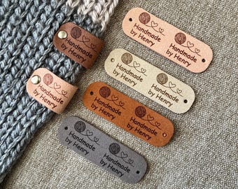 Custom Labels for Crochet, Tag for Handmade Item, Custom Clothing Label, Personalised Knitting Labels, 64x20mm