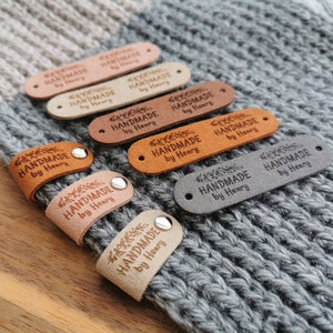 Custom Labels for Crochet, Tag for Handmade Item, Custom Clothing Label, Personalised Handmade Labels, 64x16mm image 5