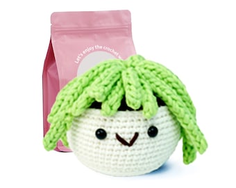 Beginner Plant Crochet Kit, Amigurumi Crochet Starter Kit DIY Craft Gift