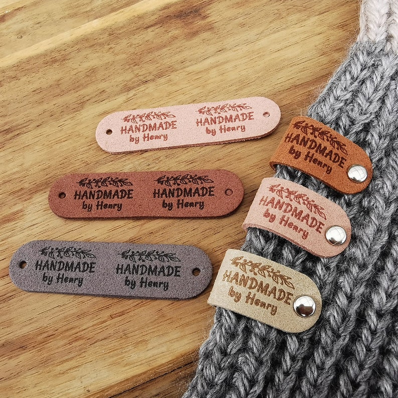 Custom Labels for Crochet, Tag for Handmade Item, Custom Clothing Label, Personalised Handmade Labels, 64x16mm image 3