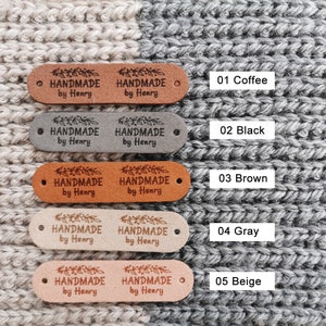 Custom Labels for Crochet, Tag for Handmade Item, Custom Clothing Label, Personalised Handmade Labels, 64x16mm image 2