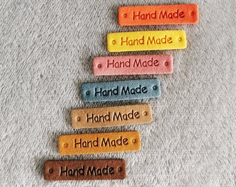 Handmade tags for crochet, Handmade product labels, Microfiber labels for handmand item, labels for crochet, 42x10mm