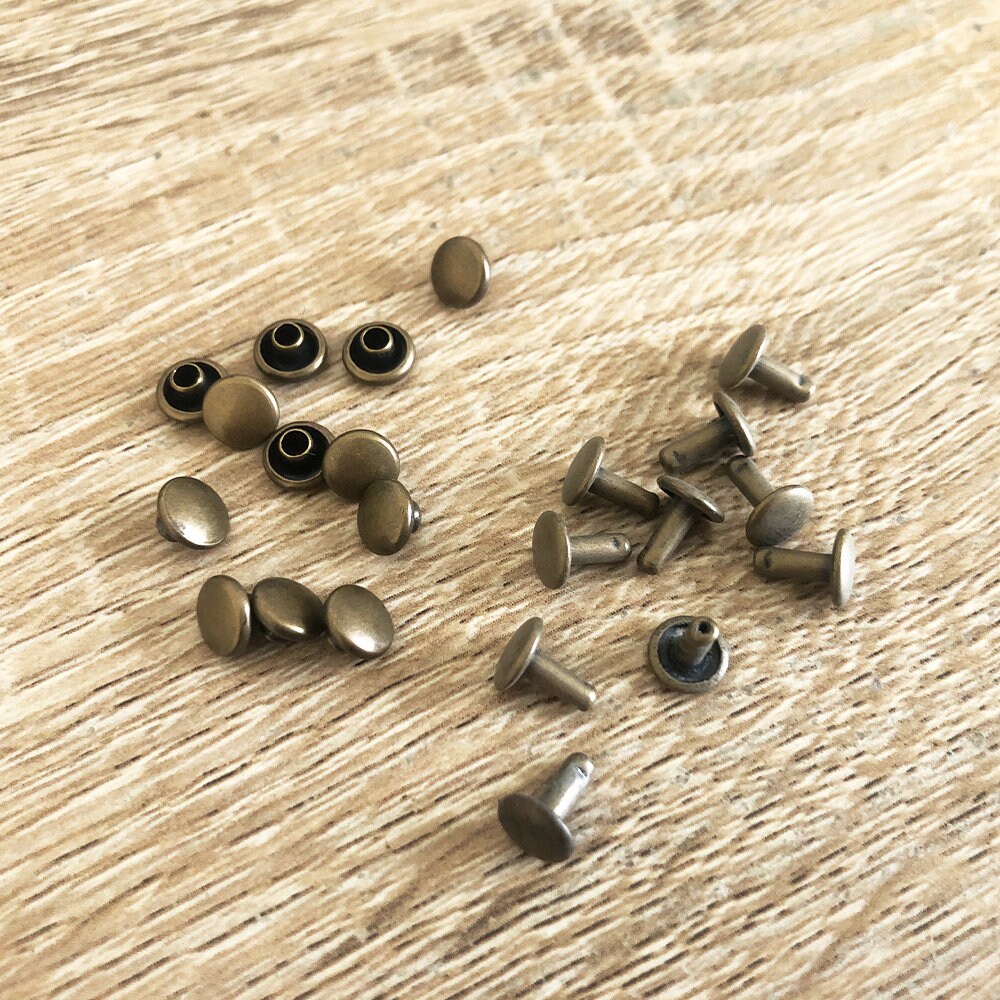 Rivets Labels 10PCS Double Cap Rivets, Rivets for Labels, Silver and Copper, 6x6mm ...