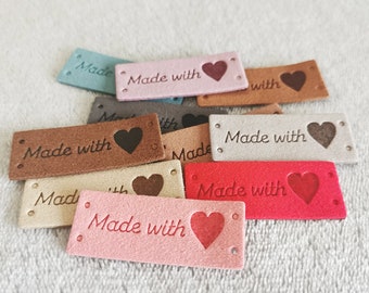 Handmade tag, Handmade product label, Microfiber tag for handmand item, Tags for crochet, Crochet labels, Made with love