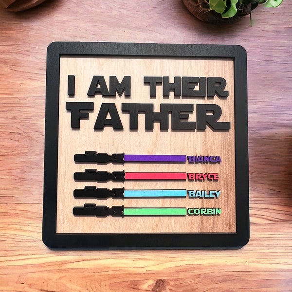 Personalized father's day gift, I am your father sign, fathers day gift, nerdy gift, father's day sign, gift for dad, nerd dad gifts