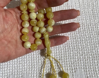 Vintage Rosenkranz Perlen Gebetsperlen Gelb Vintage Gebetsperlen