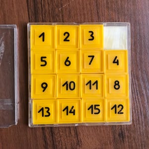 Educational Game 15. Vintage Game of Skill. Puzzle.