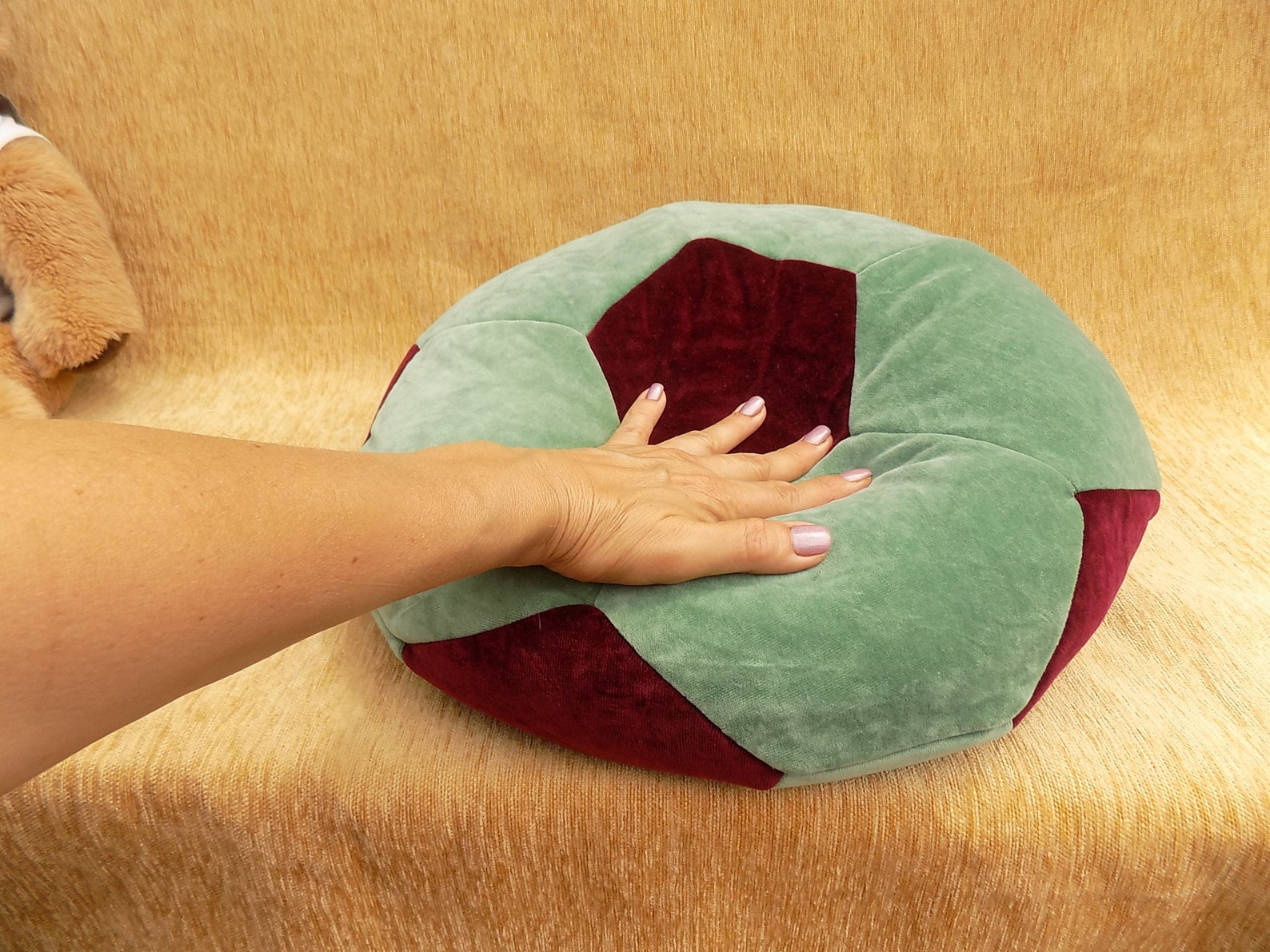 Pillow Ball for children made of soft cotton velor. Round Etsy