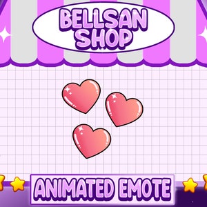 ANIMATED EMOTE / pink Heart Emote / Heart Rain / pink Emote / Love Emote for Twitch and Discord