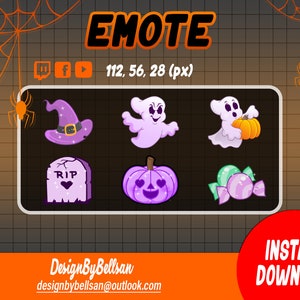 TWITCH EMOTE PACK / Halloween / pumpkin / Ghost / candy