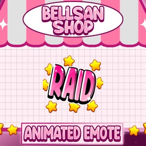 ANIMATED EMOTE RAID / pink Raid Emote / stars / pink Emote / raid Emote for Twitch and Discord / Static + Animated Emote