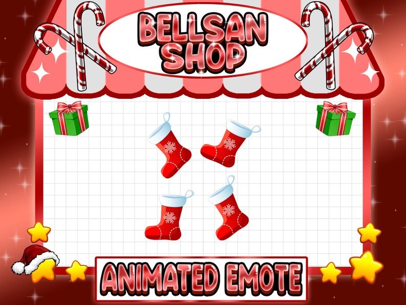 CHRISTMAS EMOTE / Socks Raining / Christmas Sock / Twitch Etsy
