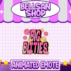ANIMATED EMOTE / BIG Bitties Rain Emote / bitties Rain / Bits Emote / Big bits Emote for Twitch and Discord