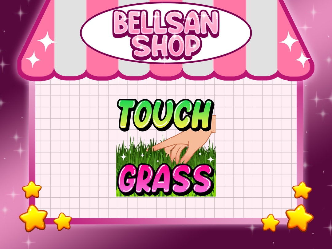 STATIC EMOTE Touch Grass, Touch Grass Emote, Meme Emote, Pink Green ...