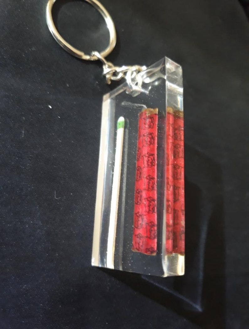 Fire work and match captured in epoxy