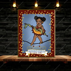 instant download Cute circus print Fortune teller,nursery print,circus kitsch original art,circus art