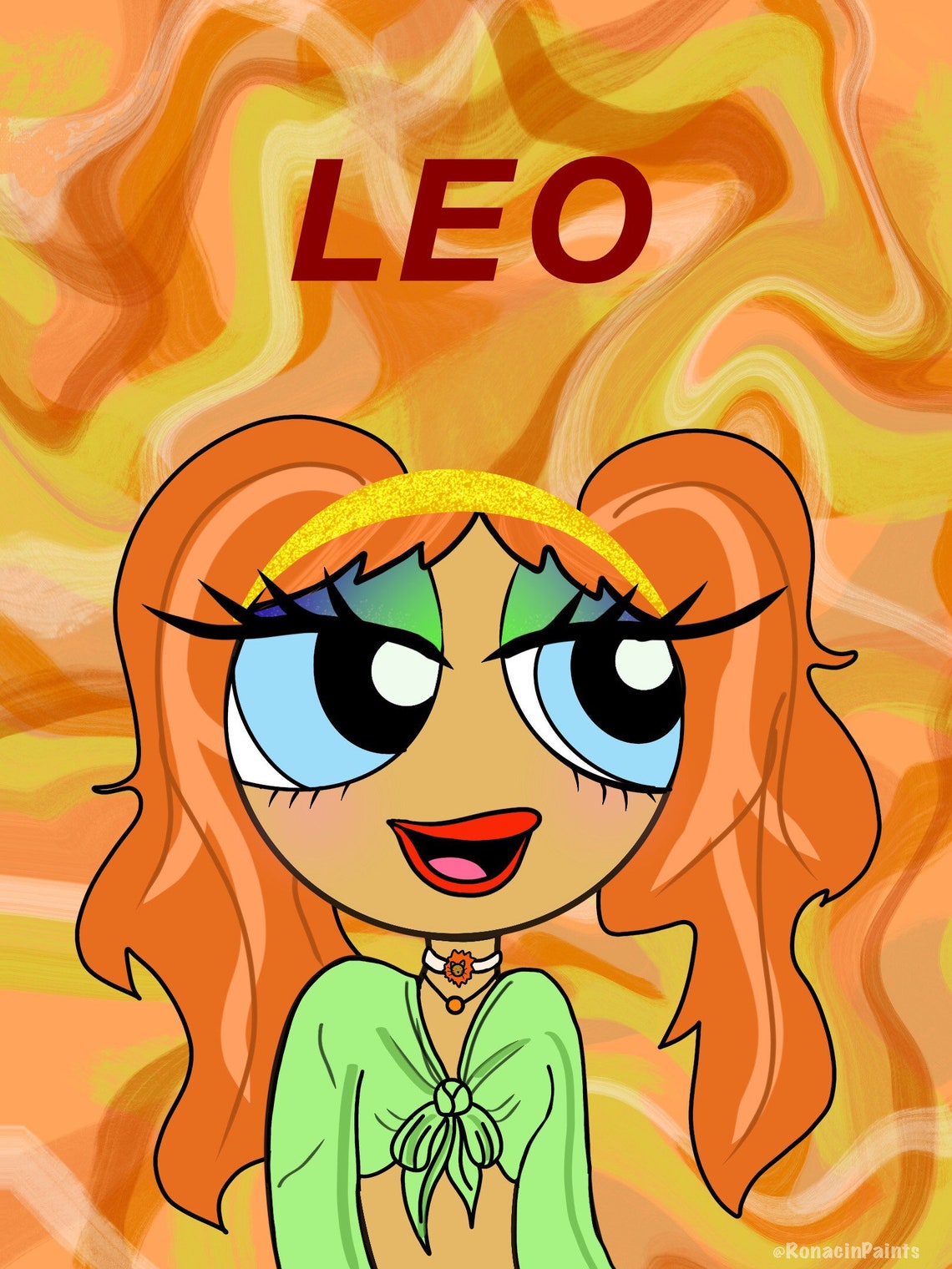 Zodiac X Powerpuff Girl Digital Prints fire and Air Elements Etsy