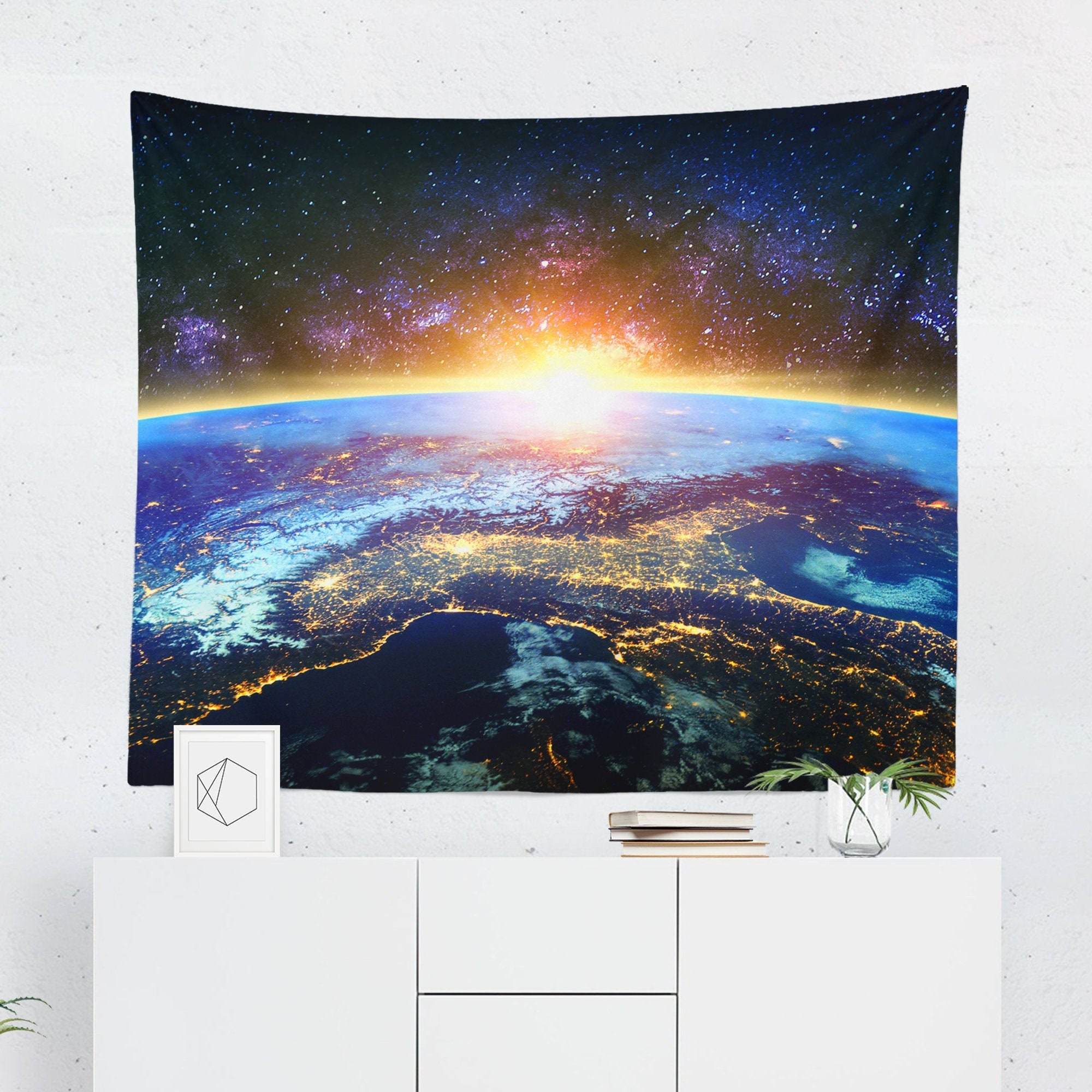 Earth Tapestry Tapestry Sun Tapestry Globe Tapestry Etsy