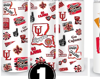 Ragin Cajun University, custom double insulated Tumbler University of Lafayette Teacher Student Mom Gift Signing Day Acceptance Gift