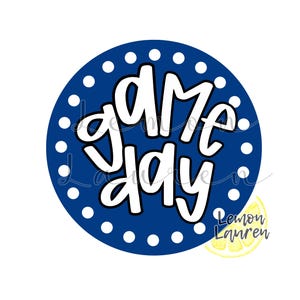 2.3 or 3 inch Navy Blue Game Day Button with Pin - School State College University Football Team  - Mom Gift Custom Order ANY COLOR COMBO