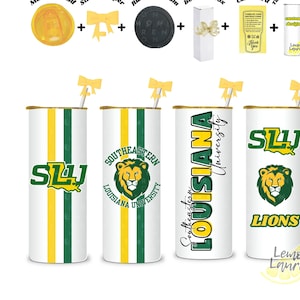 Southeastern Louisiana University,  SLU Lions TUMBLER Student Signing Acceptance Day Gift Table Decor.  Customize with Name 20oz Insulated