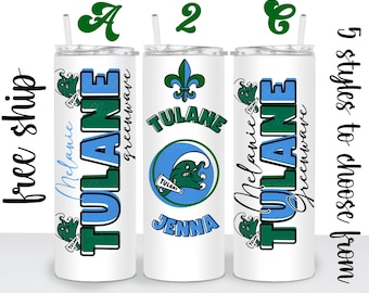 Tulane University, 20 ounce vacuum sealed and double insulated Tumbler Louisiana ANY SCHOOL  Teacher Student Mom Gift College Signing Table
