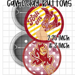 Sun Devil Game Day Button with pin –  Football Spirit Game Day