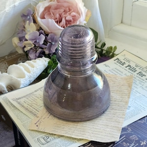 Vintage Amethyst Insulator | AGEE Australia Smoky Purple Insulator Telegraph Line Insulator AGEE CD490 Type III Australian Glass Insulator